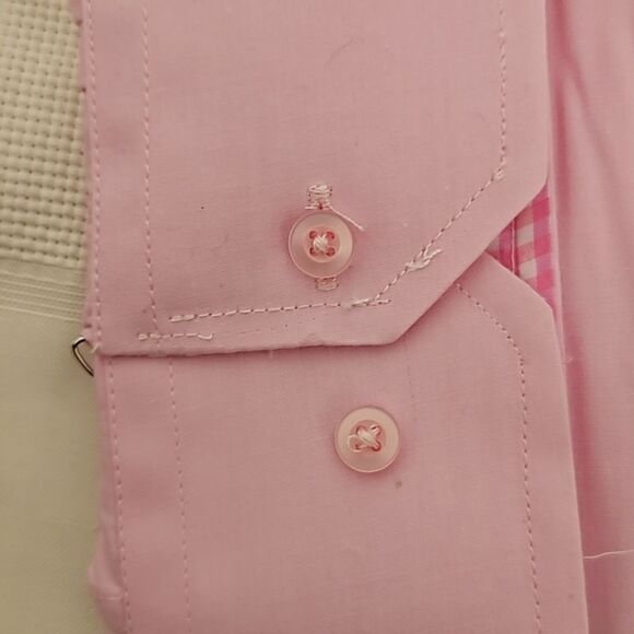 Raffael Uomo Men's Button-Down Long Sleeves Shirt Medium Pink - Picture 5 of 16